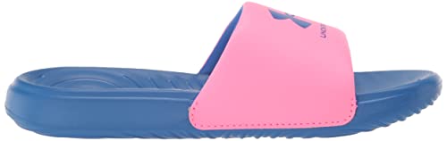 Under Armour Girls Ansa Fixed Strap Slide Sandal, (601) Pink Punk/Versa Blue/Versa Blue, 5 Big Kid