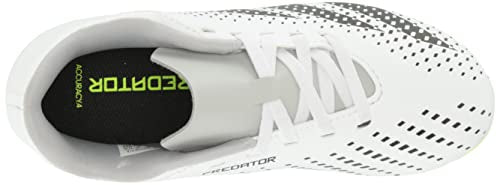 adidas Predator Accuracy.4 Firm Ground Sneaker, White/Core Black/Lucid Lemon, 5 US Unisex Big Kid