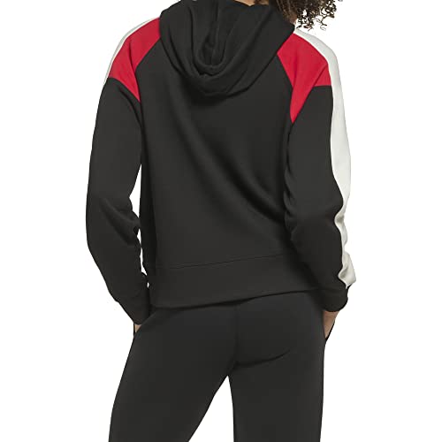Tommy Hilfiger Women's Relaxed Fit Athletic Blocking Printed Graphic On Chest Hoodie, Black