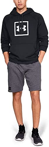 Under Armour Men's Rival Fleece Logo Hoodie , (001) Black / / White , Small