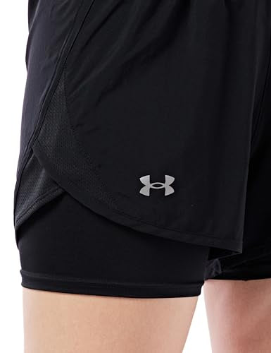 Under Armour Women's Fly By 2.0 2-in-1 Shorts , Black (001)/Reflective , Small