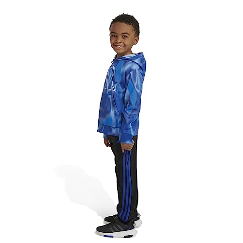 adidas boys Long Sleeve Camo Fleece Hooded Pullover Set, Team Royal Blue (New), 6
