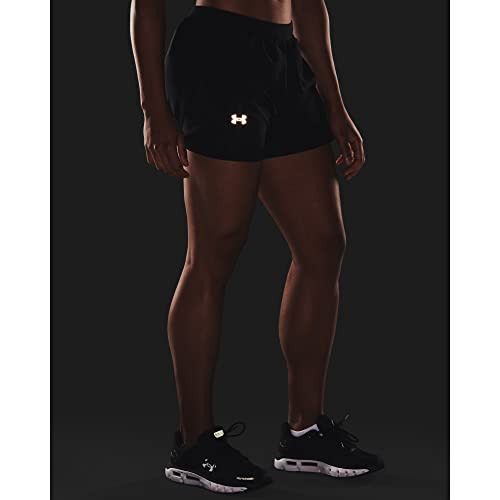 Under Armour Women's Fly By 2.0 2-in-1 Shorts , Black (001)/Reflective , Small