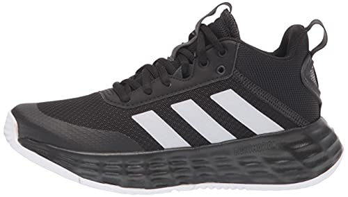 adidas Ownthegame 2.0 Basketball Shoe, Black/White/Carbon, 3.5 US Unisex Big Kid