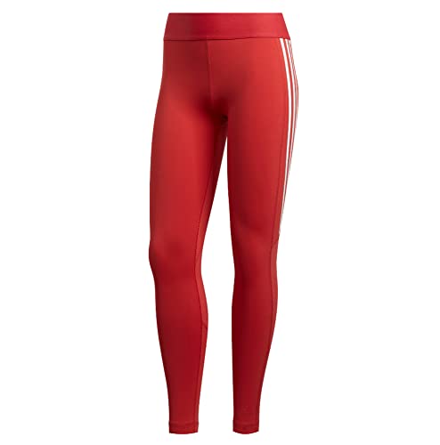 adidas Women's Alphaskin Sport 3-Stripes Long Tight Glory Red X-Small