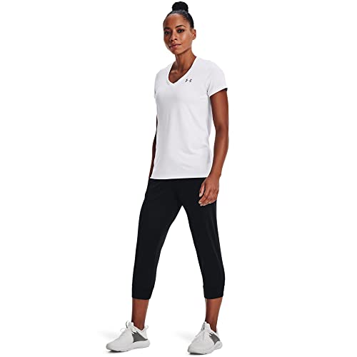 Under Armour Women's HeatGear Armour Capri , Black (001)/Jet Gray , Large