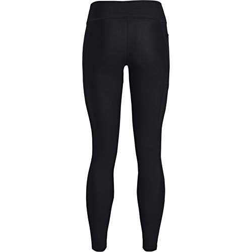 Under Armour Women's HeatGear Armour Mid No-Slip Waistband Pocketed Leggings , Black (001)/White , Medium