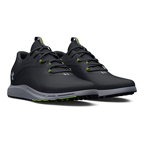 Under Armour Men's Charged Draw 2 Spikeless Cleat Golf Shoe, (001) Black/Black/Steel, 11