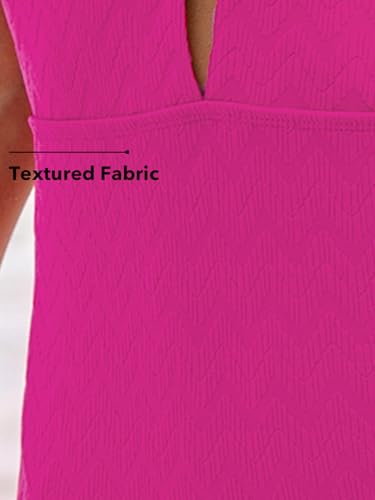 CUPSHE Women's One Piece Swimsuit Bathing Suit Wrapped Back Tie Swimwear Molded Cups, M Magenta