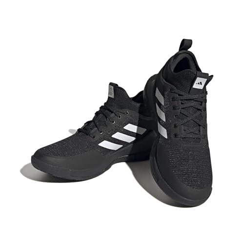 adidas Women's Crazyflight Mid Sneaker, Black/White/Carbon, 8
