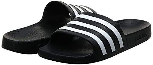 adidas Unisex Adilette Aqua Slides Sandal, Core Black/White/Core Black, 9 US Men