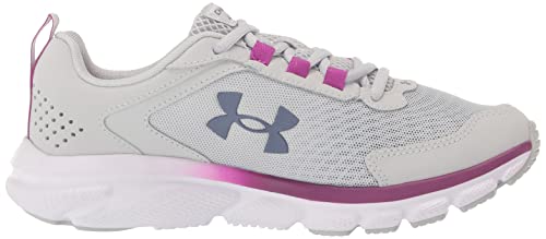 Under Armour Women's Charged Assert 9, (115) Halo Gray/White/Aurora Purple, 6