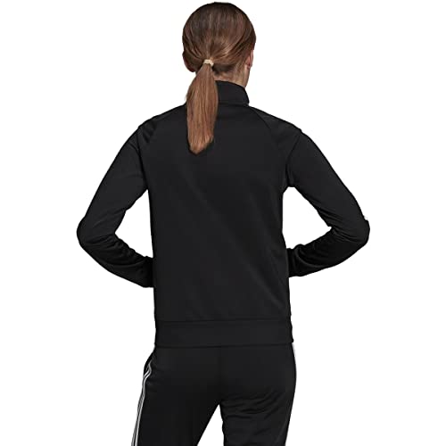 adidas Women's Plus Size Essentials Warm-Up Slim 3-Stripes Track Top, Black, 2X