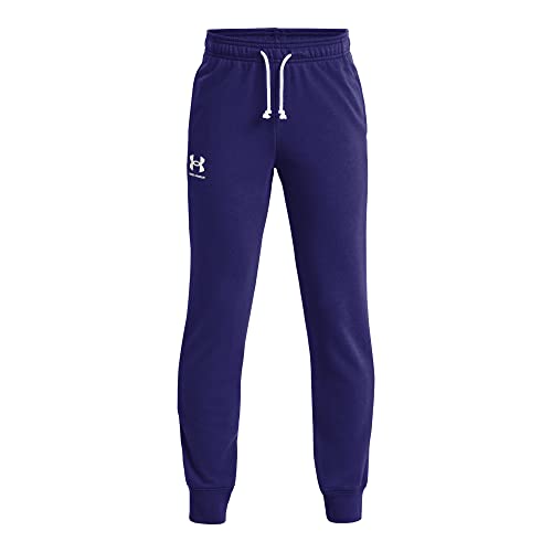 Under Armour Boys Rival Terry Jogger, (468) Sonar Blue / / Onyx White, Youth Medium