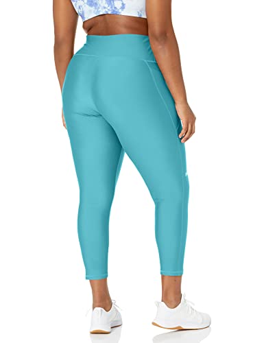 Under Armour Women's Plus Size HeatGear High Waisted Ankle No-Slip Leggings, (433) Glacier Blue / / White, 1X