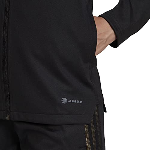 adidas Women's Tiro Track Jacket, Black/Metallic, Medium