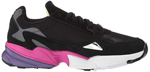 adidas Originals Women's Falcon Running Shoe, Black/Black/Shock Pink, 7 M US