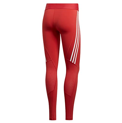adidas Women's Alphaskin Sport 3-Stripes Long Tight Glory Red X-Small
