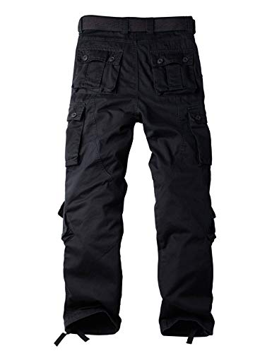 XNMAYA Cargo Pants for Women, Military Army Camo Combat Trousers,Work Camping Hiking Casual Pants with Pockets Black US 18