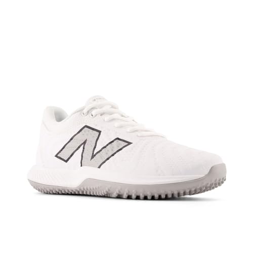 New Balance Women's FuelCell Fuse v4 Turf Trainer Softball Shoe, Optic White/Raincloud/Ice Blue, 7.5