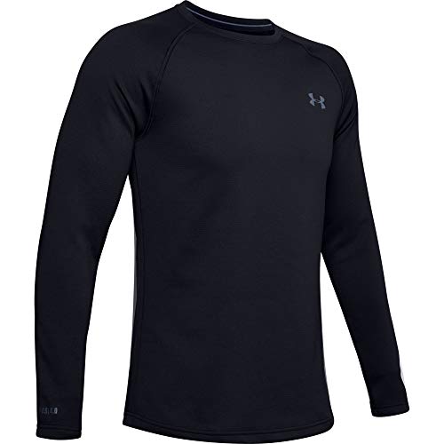 Under Armour Mens Packaged Base 4.0 Crew T-shirt , Black (001)/Pitch Gray , Large