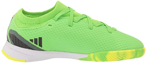 adidas X Speedportal.3 Indoor Soccer Shoe, Solar Green/Solar Red/Solar Yellow, 1 US Unisex Little Kid