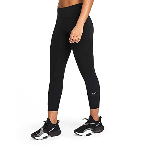 Nike Women's All-in Crop Leggings (as1, Alpha, x_l, Regular, Regular, Black/White)