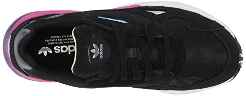 adidas Originals Women's Falcon Running Shoe, Black/Black/Shock Pink, 7 M US