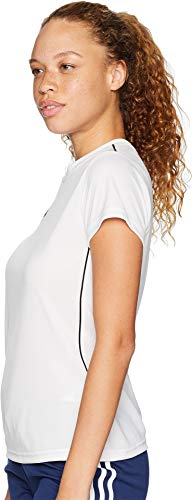 adidas Women's Core 18 AEROREADY Primegreen Regular Fit Soccer Short Sleeve Jersey, White/Black, Small