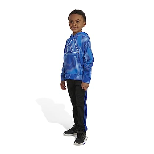adidas boys Long Sleeve Camo Fleece Hooded Pullover Set, Team Royal Blue (New), 2T