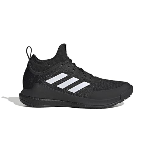 adidas Women's Crazyflight Mid Sneaker, Black/White/Carbon, 8