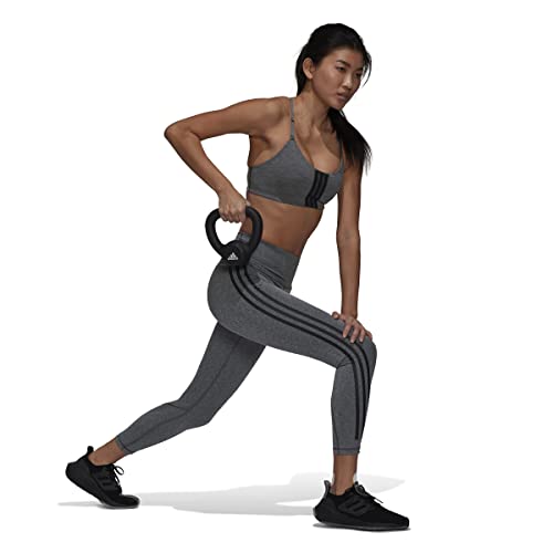 adidas Women's Optime Training Icons 3-Stripes 7/8 Tights, Dark Grey Heather, 2X-Large/Petite