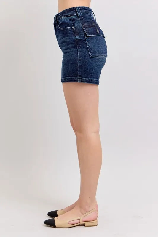 Judy Blue High Waist Back Flap Pocket Denim Shorts