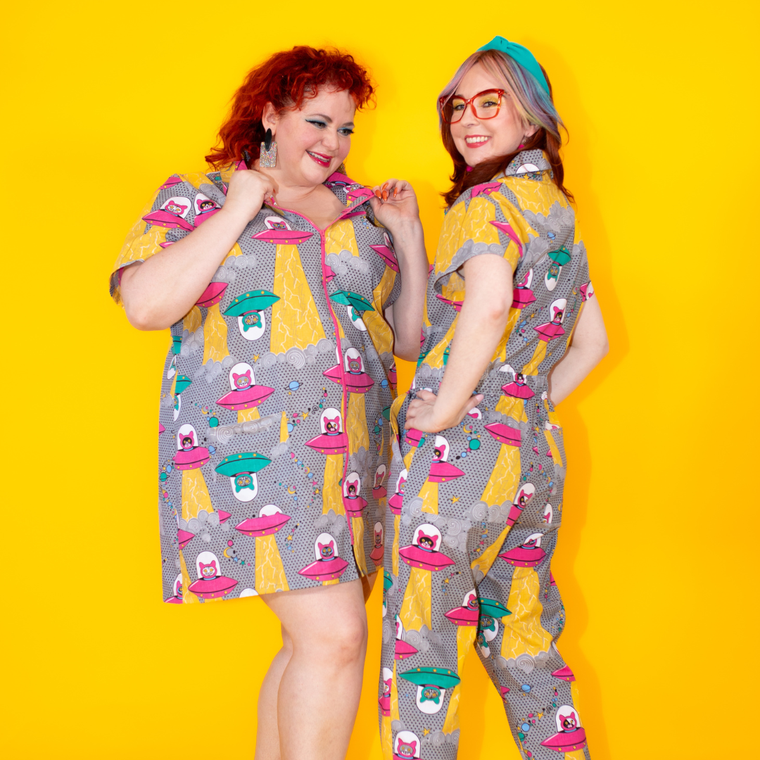 Cats in Space Jumpsuit in Asteroid Field