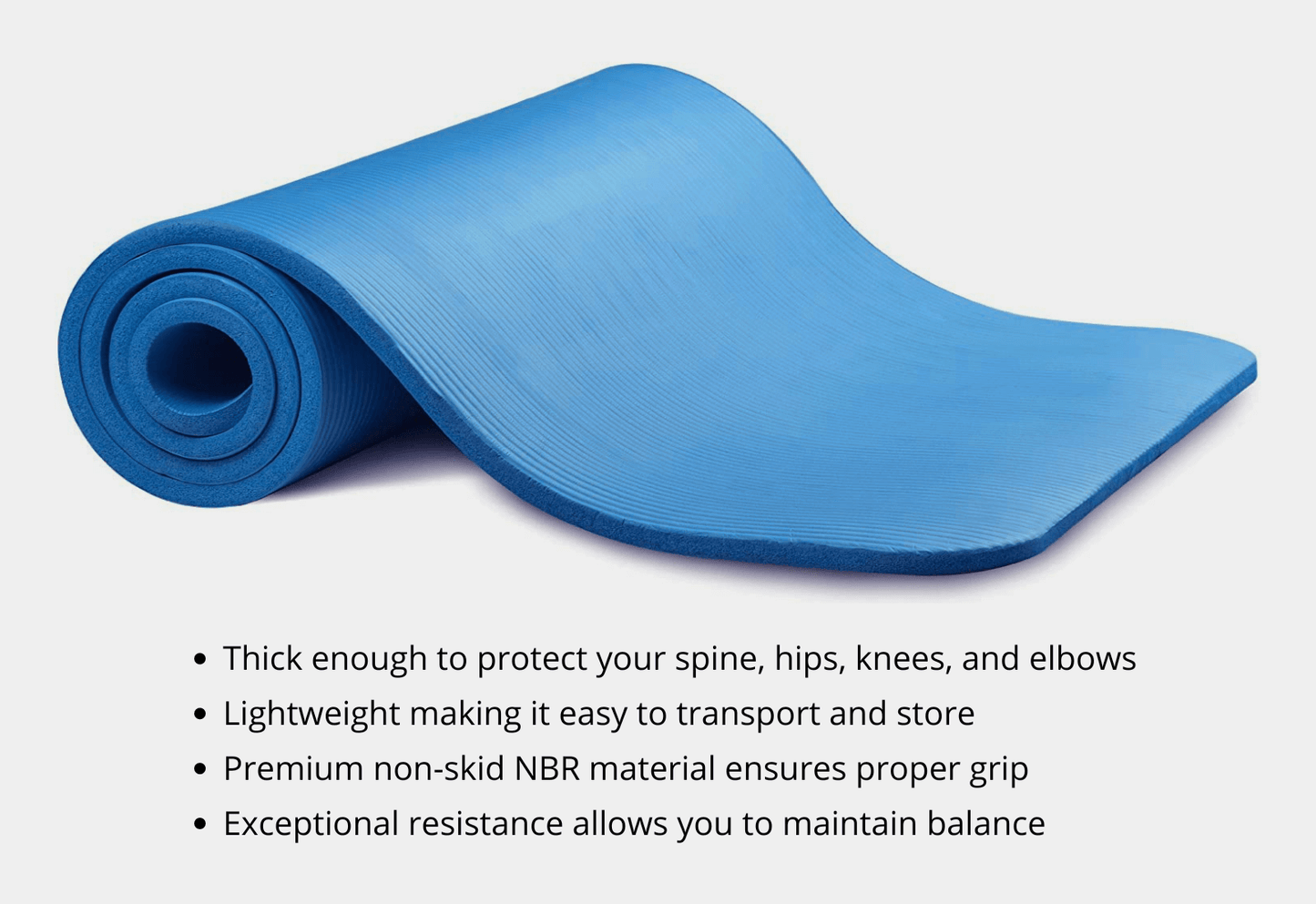 JupiterGear Thick Yoga and Pilates Exercise Mat with Carrying Strap