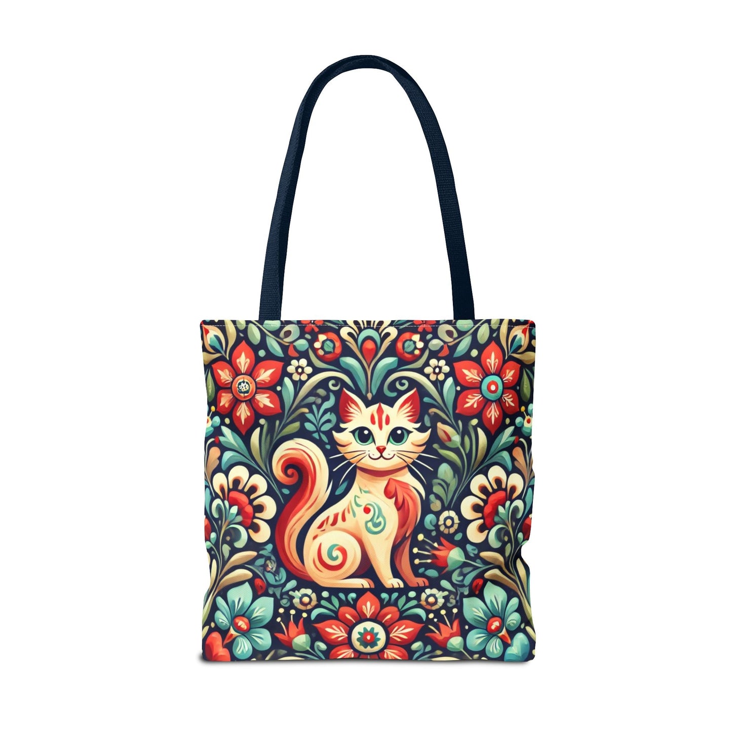 Orange Cat Folk Art Tote Bag