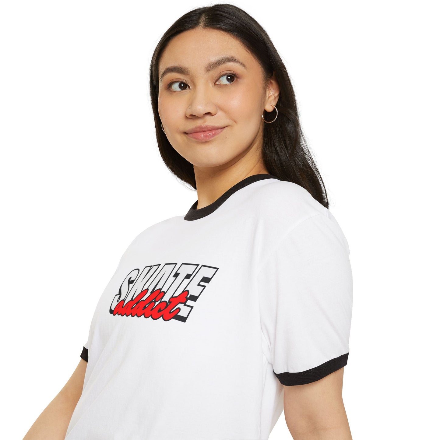 Skate Addict Unisex Cotton Ringer T-Shirt