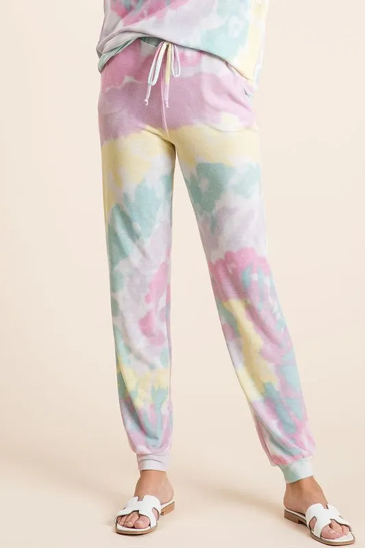 BiBi Tie Dye French Terry Casual Pants