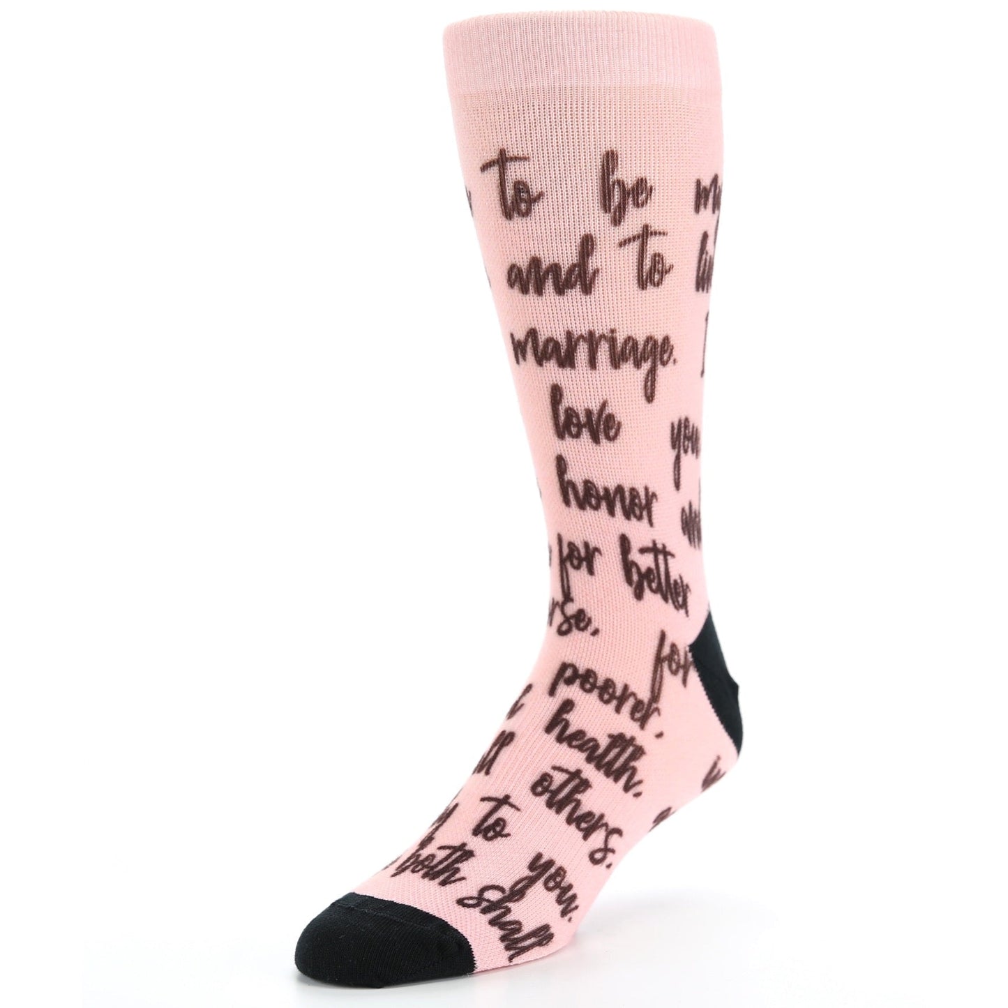 Blossom Pink Sweet Sentiment Custom Note Socks - Script - Men's Custom Socks