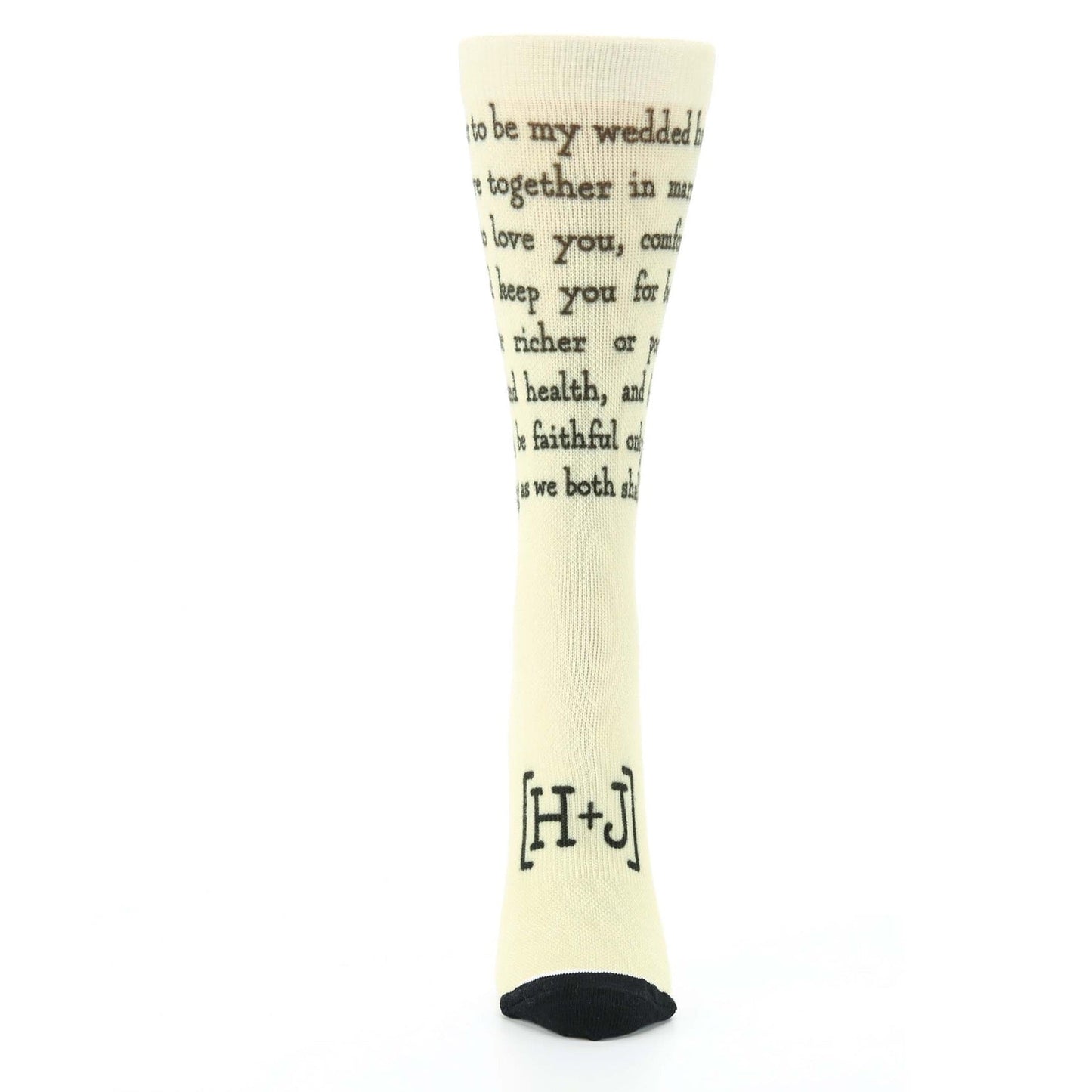 Champagne Sweet Sentiment Custom Note Socks With Initials - Women’s Custom Socks