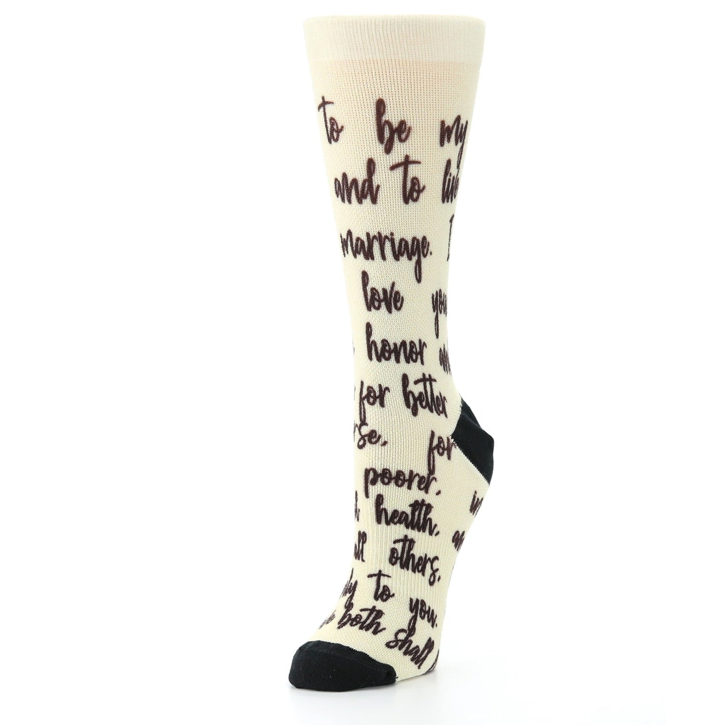 Champagne Sweet Sentiment Custom Note Socks - Script - Women's Custom Socks