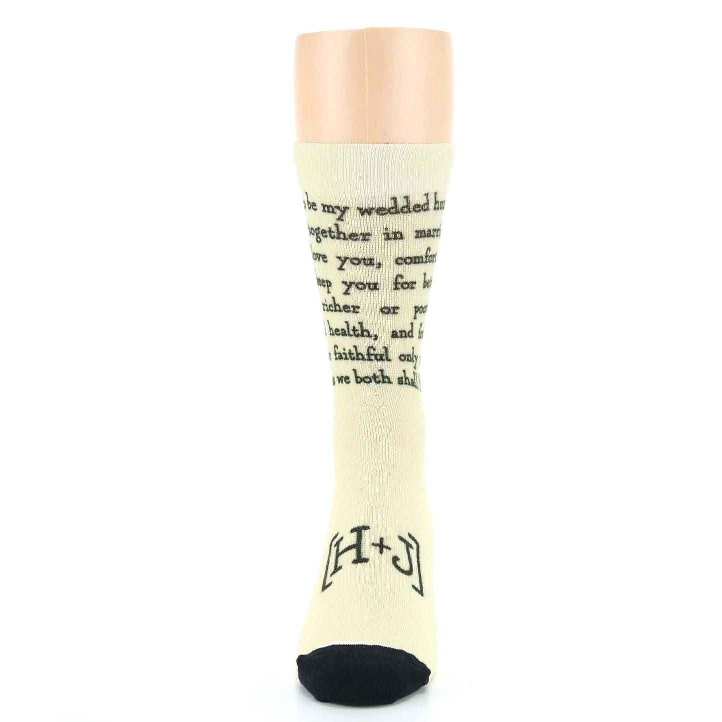 Champagne Sweet Sentiment Custom Note Socks With Initials - Men's Custom Socks