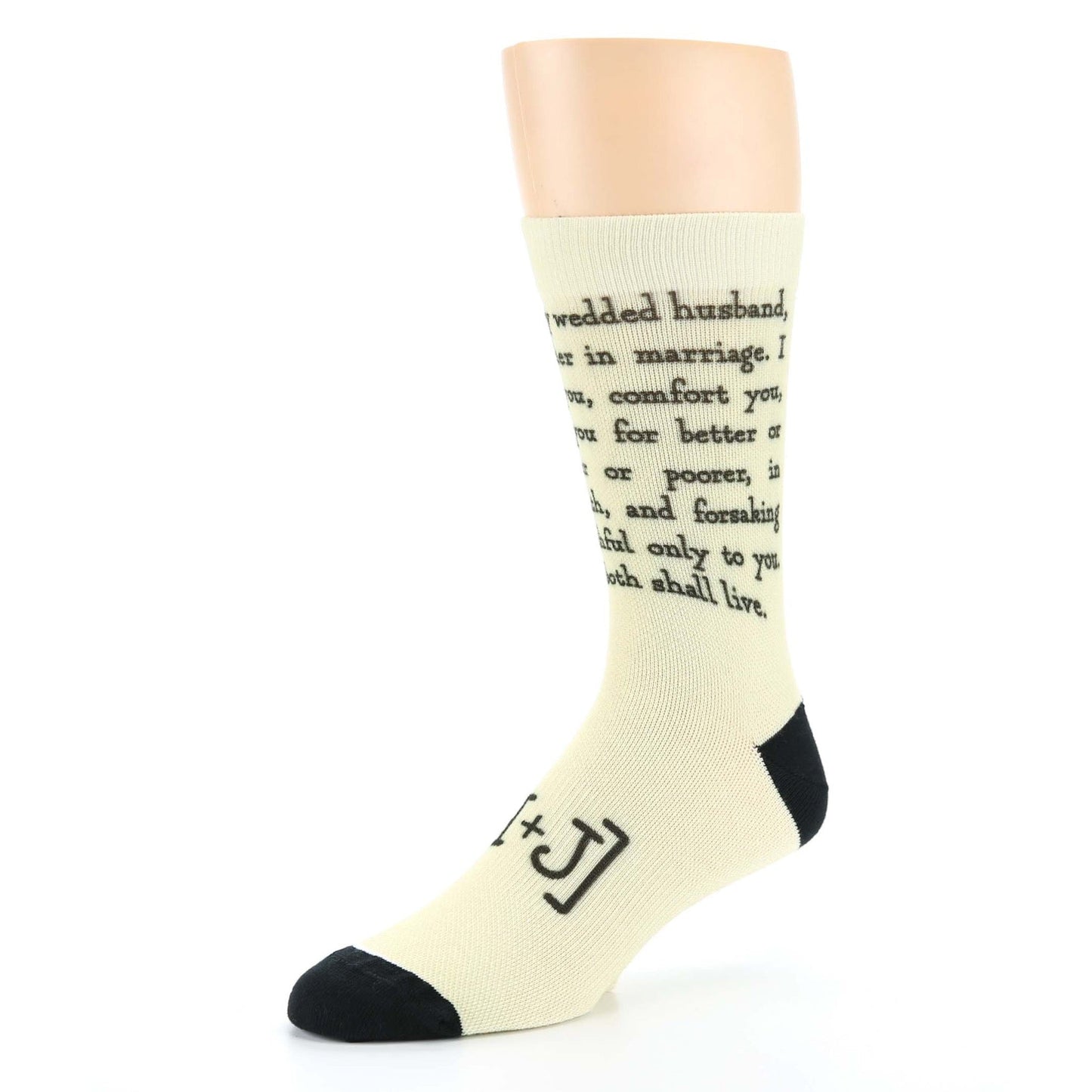 Champagne Sweet Sentiment Custom Note Socks With Initials - Men's Custom Socks