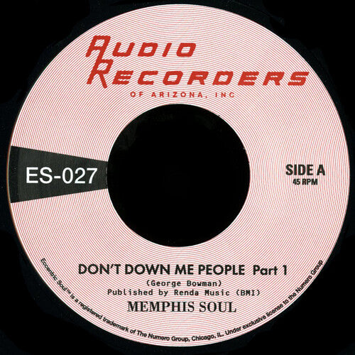 Memphis Soul - Don't Down Me People Pt 1/pt 2 - Vinyl Record