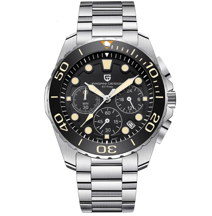 Stainless‑Steel Diver Chronograph Watch – Aquaracer‑Style Luxury Sports Timepiece