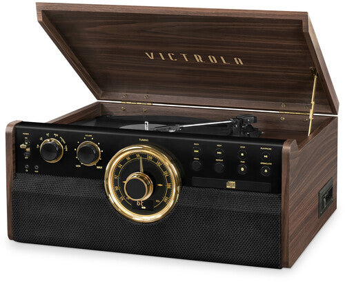 Victrola Empire 6-in-1 Entertainment Center Bluetooth Espresso (VTA270BESP) - Turntable