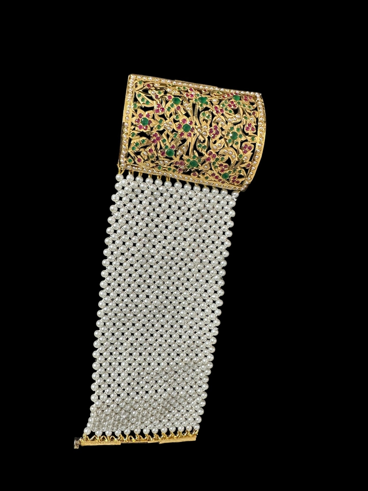 Jadau bahi / bracelet - multicolor / ruby emerald ( SHIPS IN 2 WEEKS )
