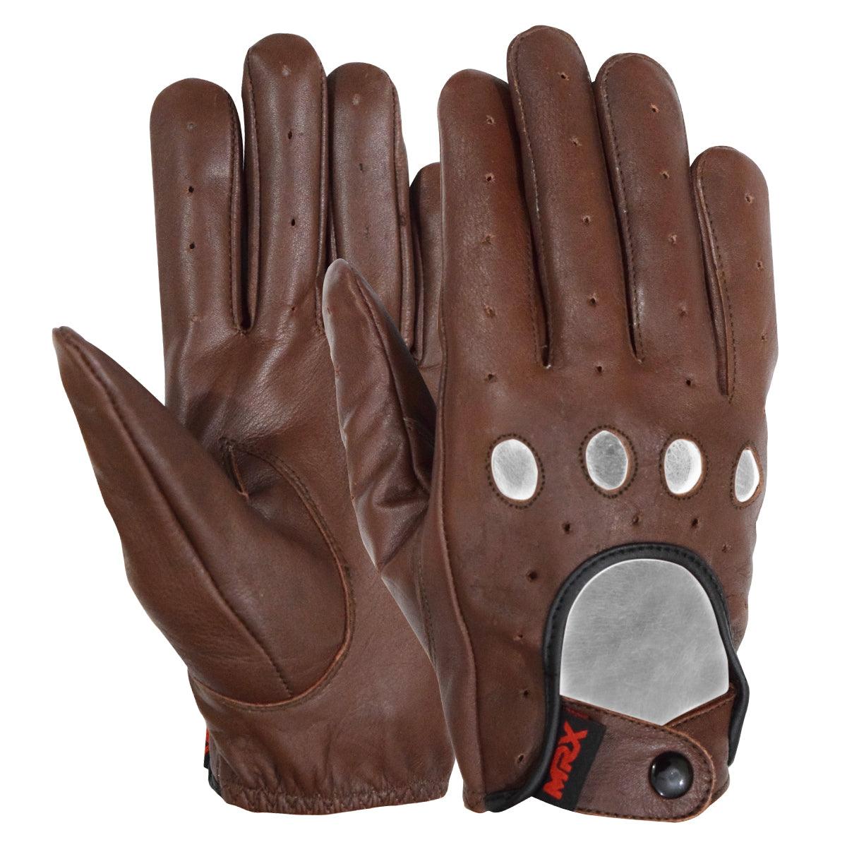 MRX Driving Gloves Basic Soft Cofferse Outdoor Glove Goat Leather Full Finger - Triathlete Store