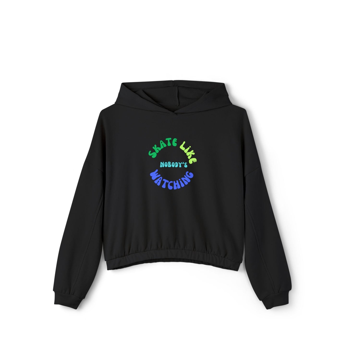 Women’s Cropped Blue/Green Skate Like Nobody's Watching Hoodie