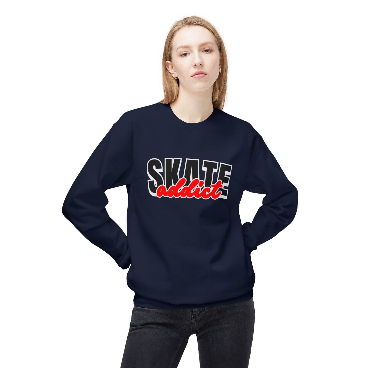 Skate Addict Unisex Fleece Crewneck Sweatshirt